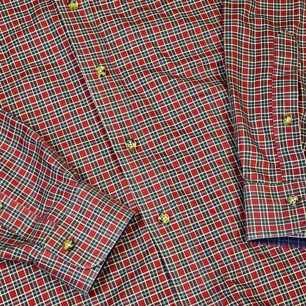 Brooks Brothers 1818 Men's XL Red Plaid Button Down Cotton Long Sleeve Classic